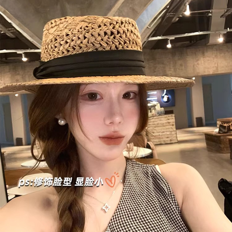 Classy key新加坡设计师联名款海边沙滩防晒遮阳帽子显脸小草帽潮