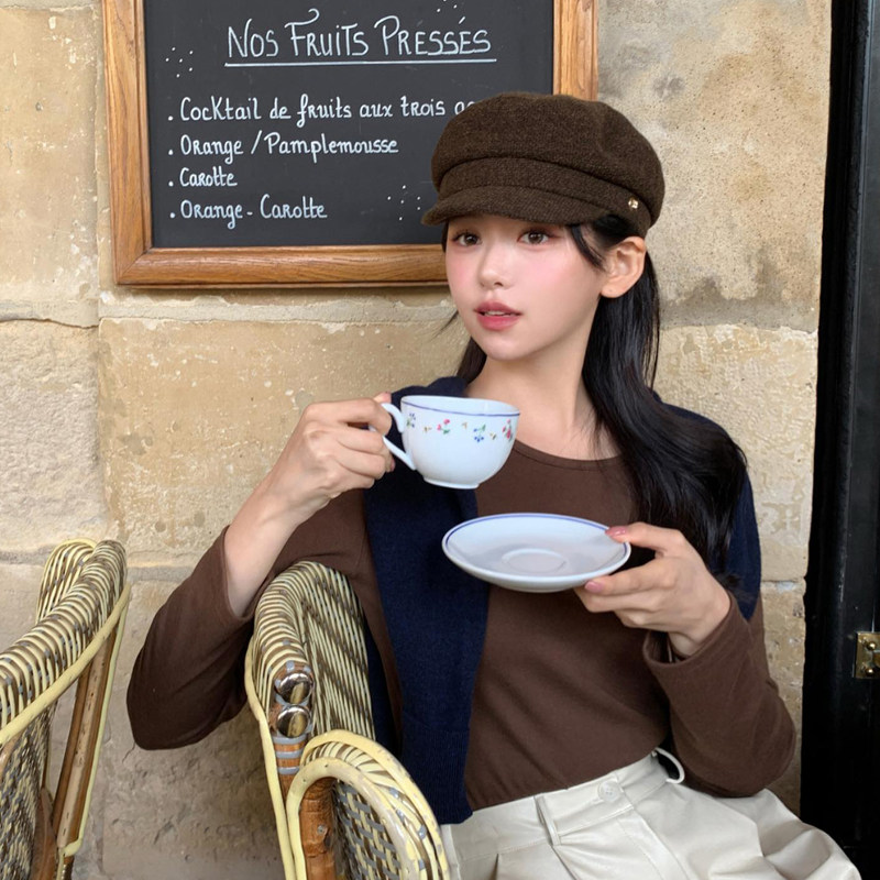 Classy key新加坡设计师联名款显脸小画家报童帽子复古保暖