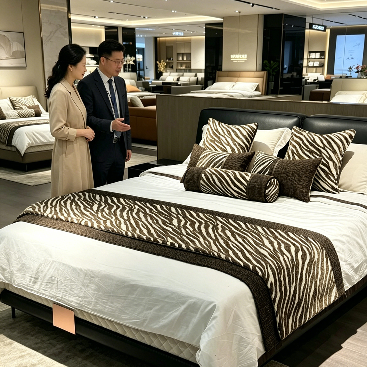 一张床多卖2000 美式中古风抱枕床毯巾床旗展厅软装配饰 黯影谧柔