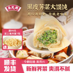 吴茂兴黑皮荠菜鲜肉大馄饨猪肉猪油渣冷冻方便菜肉大馄饨早餐速食