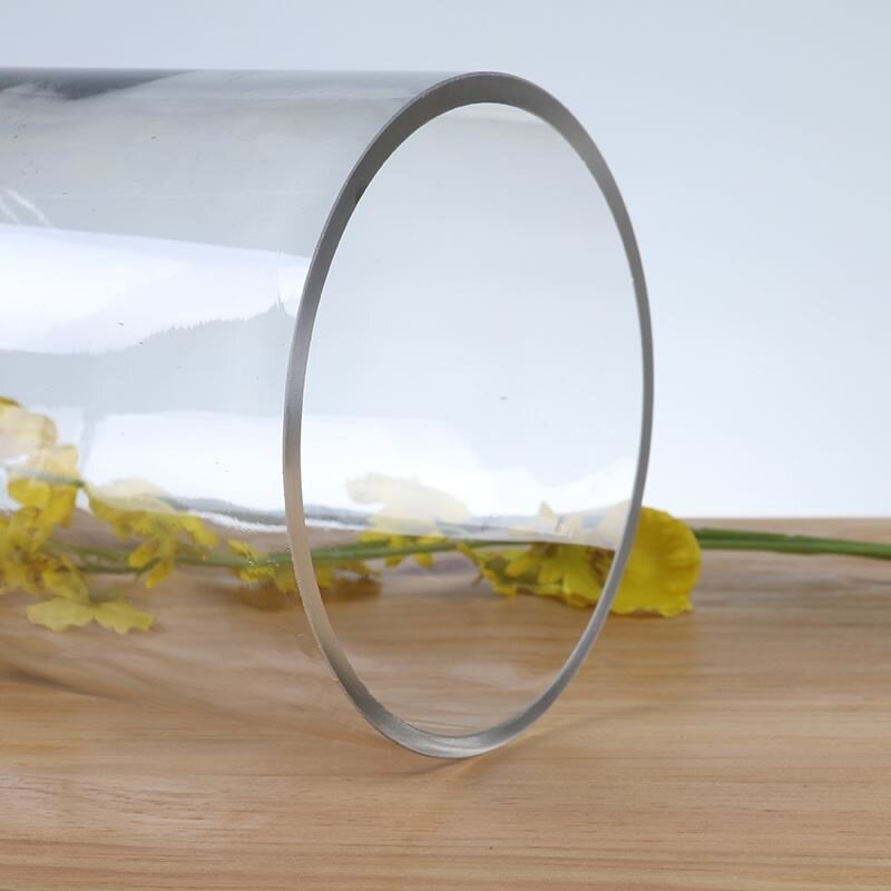 圆柱形玻璃花瓶大号装饰器皿加厚玻璃欧式北欧风插花瓶观音竹直筒