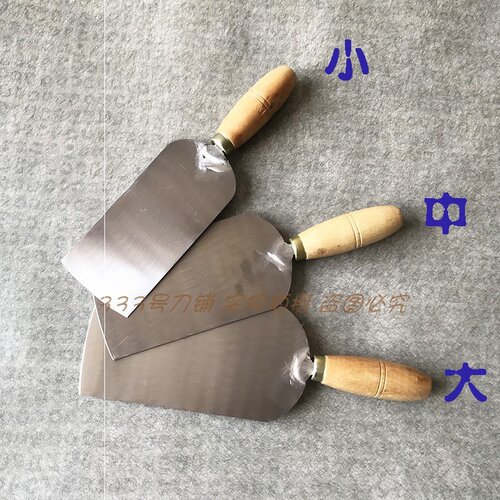 新款泡虾刀台州做泡虾专用工具大中小号不锈钢豆制品工具木柄铲子