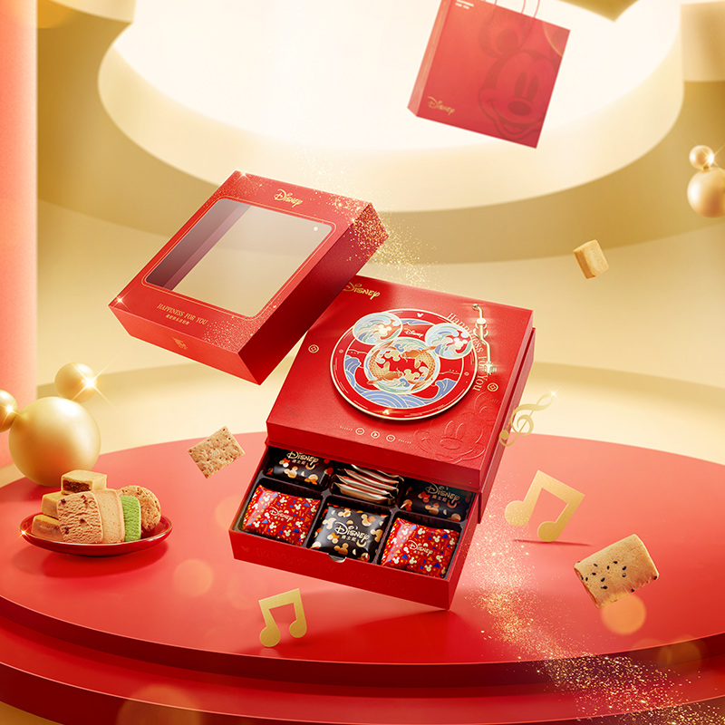 【预售】迪士尼鱼乐奇缘礼盒年货礼盒470g糕点礼盒送女友过年送礼