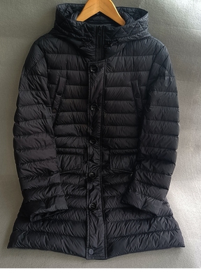 轻奢轻便轻薄男士青年外穿拉链休闲纯色连帽中长款白鸭绒羽绒服潮