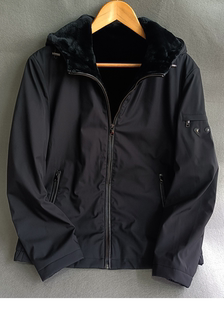 獭兔毛内胆派克服男士短款连帽绵羊皮毛一体尼克服貂皮大衣潮孤品