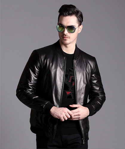 Brloote/巴鲁特真皮皮衣 修身立领机车飞行夹克外套 轻奢秋季孤品