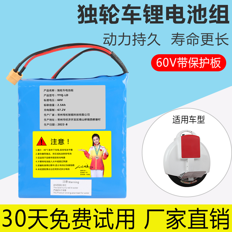 独轮车平衡车锂电池60v