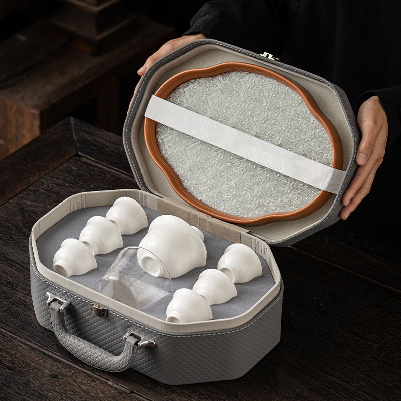 企业公司商务活动定制logo高档茶具套装礼盒白色高级感礼品伴手礼