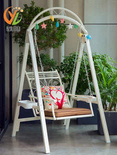 轶阳阳台网红吊椅铁艺荡秋千吊篮室内室外单人秋千INS简约风摇椅