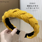 发箍女百搭韩国气质秋冬毛线麻花压发外出发窟显脸小头箍发卡头饰