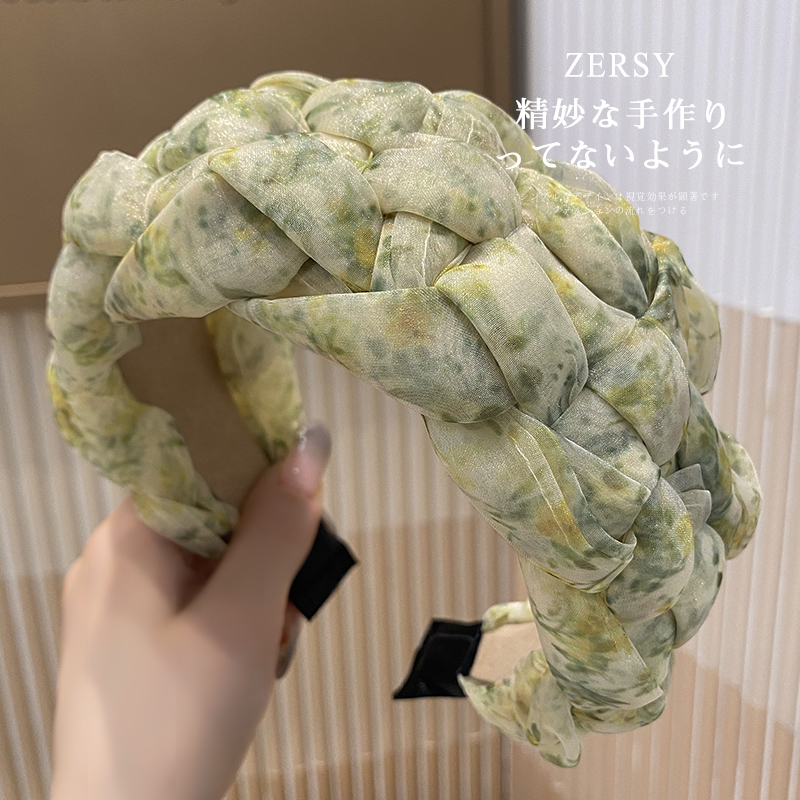 超仙欧根纱碎花编织发箍女款发卡