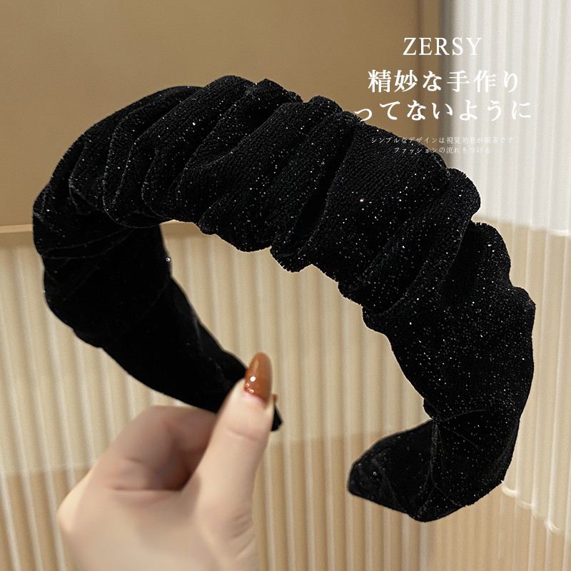Zersy/佐希丝绒黑色细闪发箍