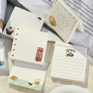 NOTE FOR 复古风100张便签本生活随想录系列浪漫生活小物图鉴便条纸无粘性手账打底素材拼贴便利贴书写纸