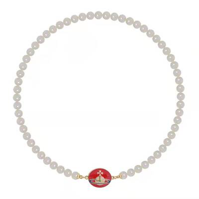 珍珠项链高级感2025彩漆磁吸珐琅扣珍珠项链 TTA you短款