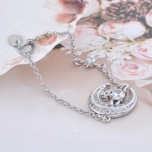 土星手链排钻月亮锆石土星手链-银我们不慌不忙，总觉得来日方长