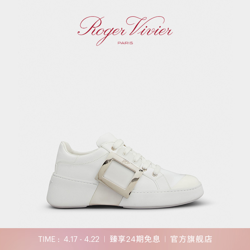 【24期免息】Roger Vivier/RV女鞋Viv Skate金属扣休闲鞋小白鞋