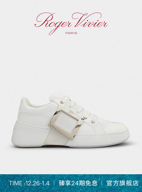 【新年礼物】Roger Vivier/RV女鞋Viv Skate金属扣休闲鞋小白鞋