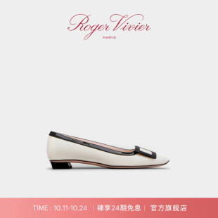 24期免息 Belle Roger RV女鞋 Vivier漆扣漆皮低跟单鞋 Vivier