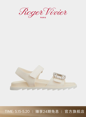 【520礼物】Roger Vivier/新品RV女鞋Slidy Viv皮革凉鞋