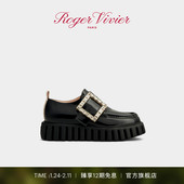 新年礼物 Thick Roger RV女鞋 Vivier Viv Strass漆皮乐福鞋