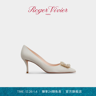 24期免息 RV女鞋 Roger 新品 Efflorescence皮革高跟单鞋 Vivier