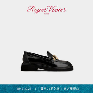 24期免息 Viv Roger 2025秋冬RV女鞋 rangers漆皮乐福鞋 Vivier
