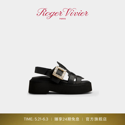 【24期免息】Roger Vivier/RV女鞋Viv Rangers饰扣厚底凉鞋