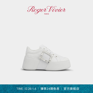 Vivier Roger RV女鞋 Viv 小白鞋 Skate饰扣厚底休闲鞋 24期免息