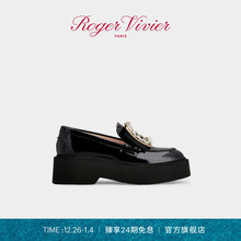 【24期免息】Roger Vivier/RV女鞋Viv Rangers饰扣皮革厚底乐福鞋