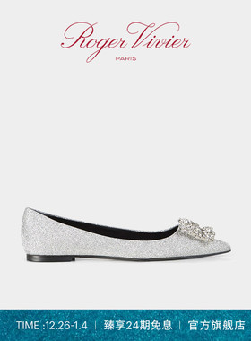 【新年礼物】Roger Vivier/RV女鞋Flower Strass花钻婚鞋平底单鞋