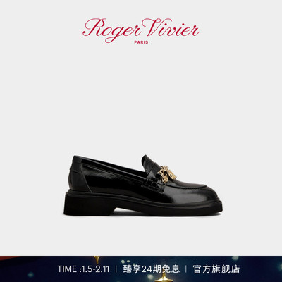 【新年礼物】Roger Vivier/2025秋冬RV女鞋Viv rangers漆皮乐福鞋