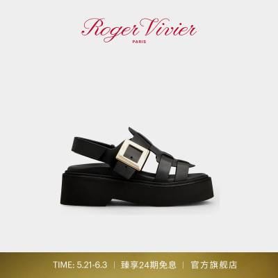 【24期免息】Roger Vivier/RV女鞋Viv Rangers方扣厚底凉鞋