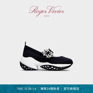 24期免息 Viv Roger RV女鞋 Run饰扣织物厚底休闲鞋 Vivier
