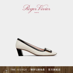 七夕礼物 Vivier Roger Vivier漆皮方扣高跟鞋 RV女鞋 Belle