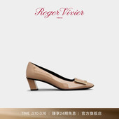 礼物 Belle Roger RV女鞋 Vivier漆皮方扣高跟单鞋 Vivier