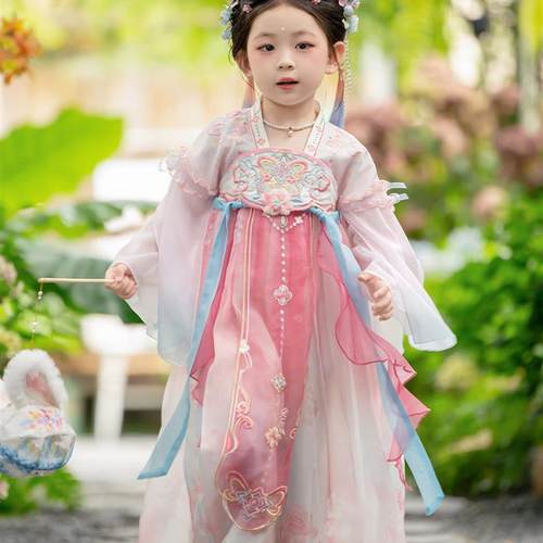 汉服女童2025春秋款儿童仙气古装小女孩超仙连衣裙嫦娥仙子公主裙