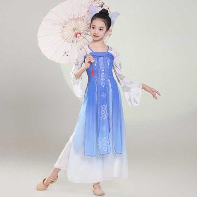 如梦令舞蹈表演服儿童古典舞飘逸演出服装女童身韵纱衣汉服伞道具