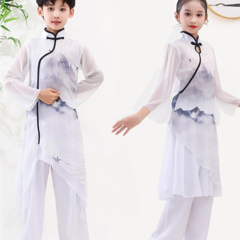 儿童表演服装弟子合唱团中式毕业季书儿童诗歌朗诵表演书法学生运