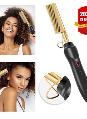 Hot Electric Comb Wet And Dry Curling Iron Hair Curler Comb