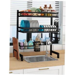 Black kitchen sink bowl rack drain water rack bowl dish plat