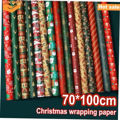 70*100cm Christmas wrapping paper Gift packing paper wrapper