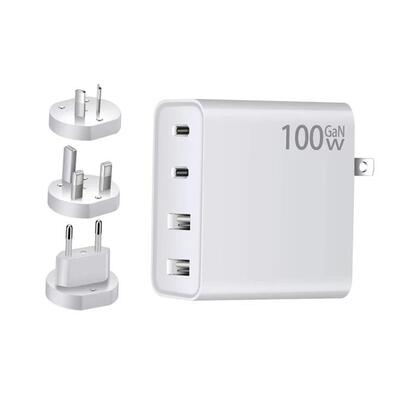 100W GaN Charger 4 Ports USB Type C PD Charger Desktop PD3.0