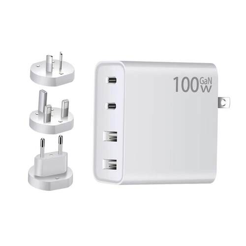 100W GaN Charger 4 Ports USB Type C PD Charger Desktop PD3.0