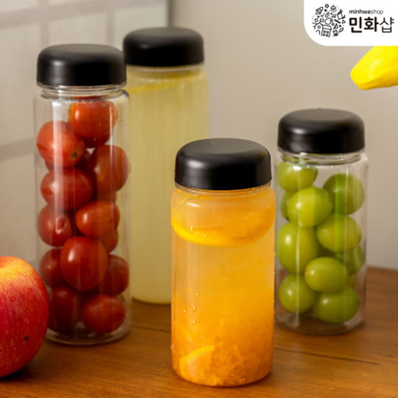 韩式迷你户外便捷水果收纳饮料果汁杯子儿童diy手工绘画透明水瓶