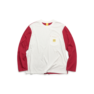 ESOTERIC喜行乐拼色印花口袋长袖T恤衫COLOR-BLOCKED LONG-SLEEVE
