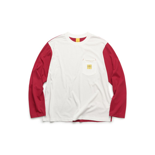 ESOTERIC喜行乐拼色印花口袋长袖T恤衫COLOR-BLOCKED LONG-SLEEVE