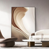现代简约抽象客厅装 入户玄关挂画高级感肌理落地画 饰画奶油风竖版