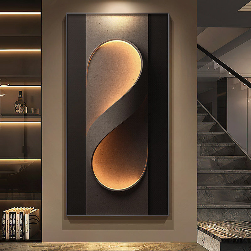 高级感入户门玄关装饰画现代轻奢走廊过道尽头墙壁画简约抽象挂画