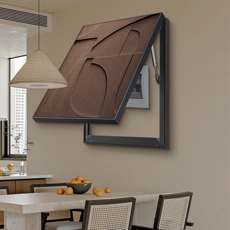 侘寂风电表箱装饰画竖款高级感轻奢电闸箱挂画推拉遮挡强弱配电箱,家居饰品,油画,淘宝优惠券,粉丝福利购,淘宝优惠卷