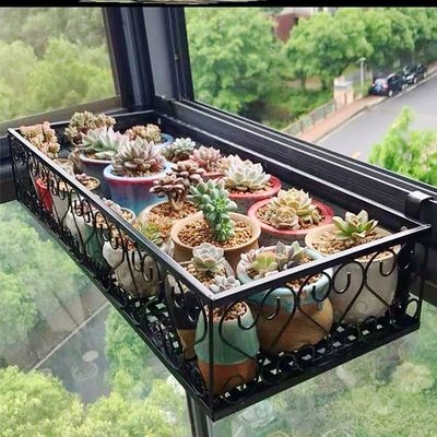 室内外多肉花架子阳台靠墙办公室铁艺外墙装饰品绿萝花窗户花房